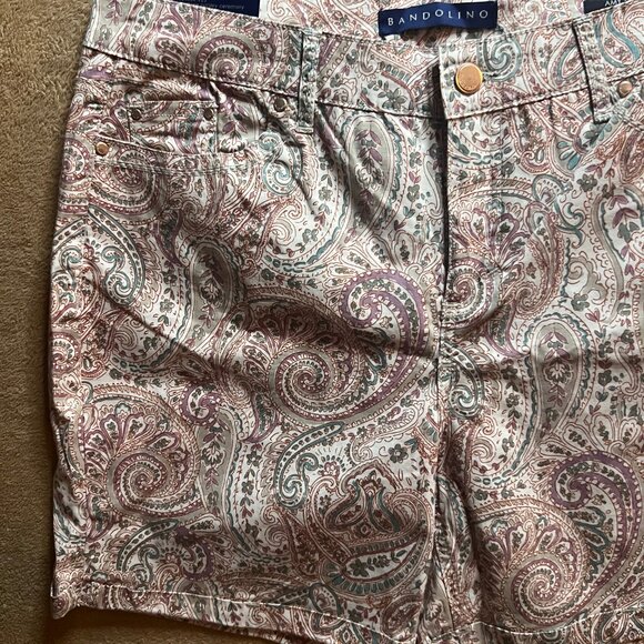 New! BANDOLINO Amy‎ Women 12 Modern Fit Paisley Tummy Slimming Flawless Stretch - Picture 3 of 6